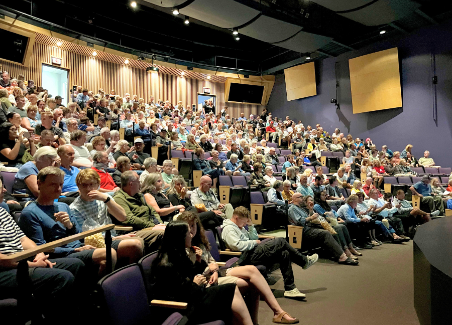 the mary irwin theatre full of guests ready to watch the Reel Okangan screening of Eddy's Kingdom