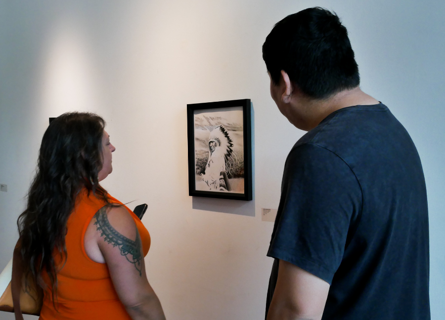 Ki Low Na Society young artist Ashton Bullchild speaks to an someone about his drawing and what inspired him.